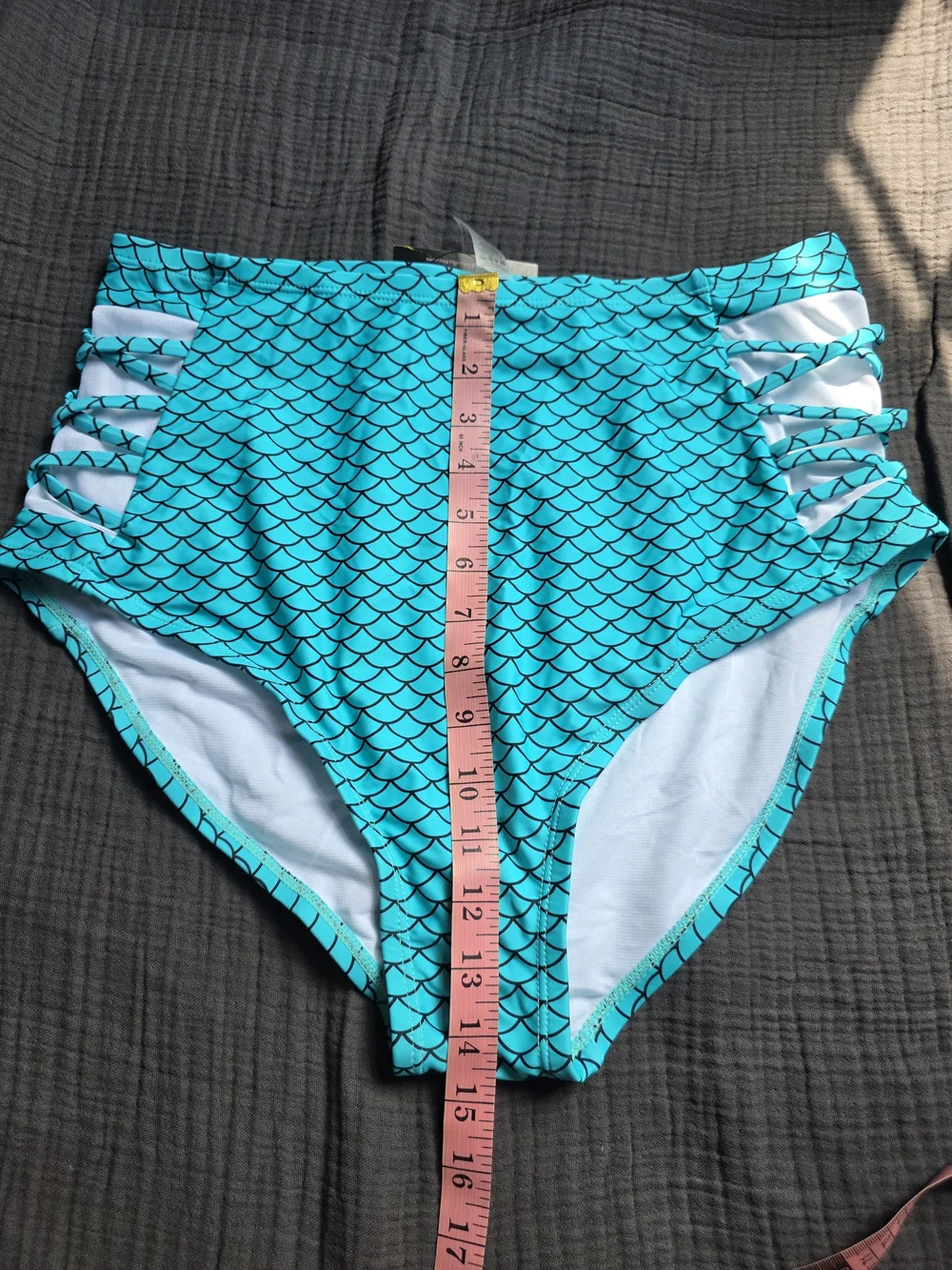 Purple & Turquoise Mermaid Scale High-Waisted Bikini Set Size XL NWT